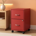 Red Mobile File Cabinet With 2 Locking Drawers 18 Inch