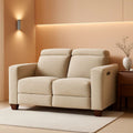 Beige Fabric Wall Hugger Power Loveseat Recliner USB