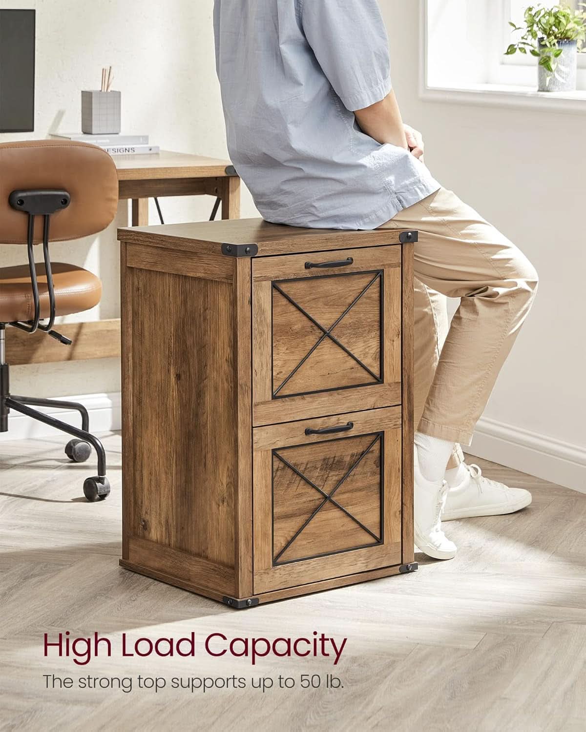 File Cabinet With 2 File Drawers Fits A4 Letter Size Home Office