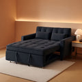 Black Velvet Sleeper Sofa With Adjustable Backrest