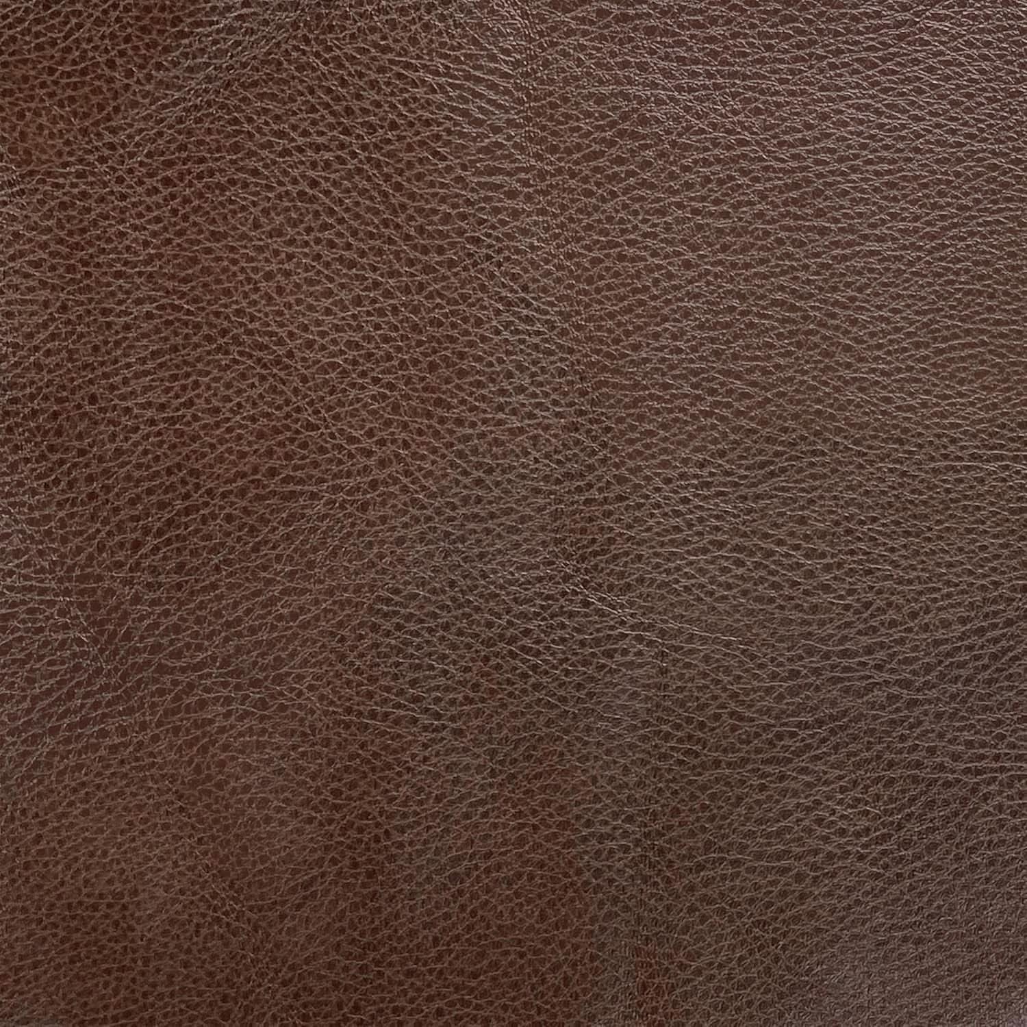 Small Brown Faux Leatherette Channel Tufted Ottoman