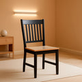 Wooden Dining Chairs Set of Four Black Farmhouse Armless