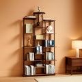 Rustic Brown 6 Tier Bookshelf For Small Living Room
