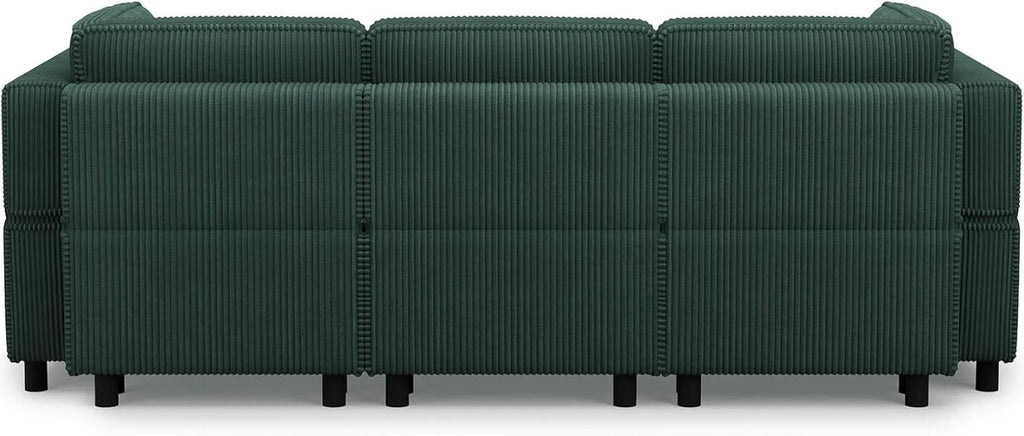 Green Modular Sectional Sofa Featuring Deep Storage