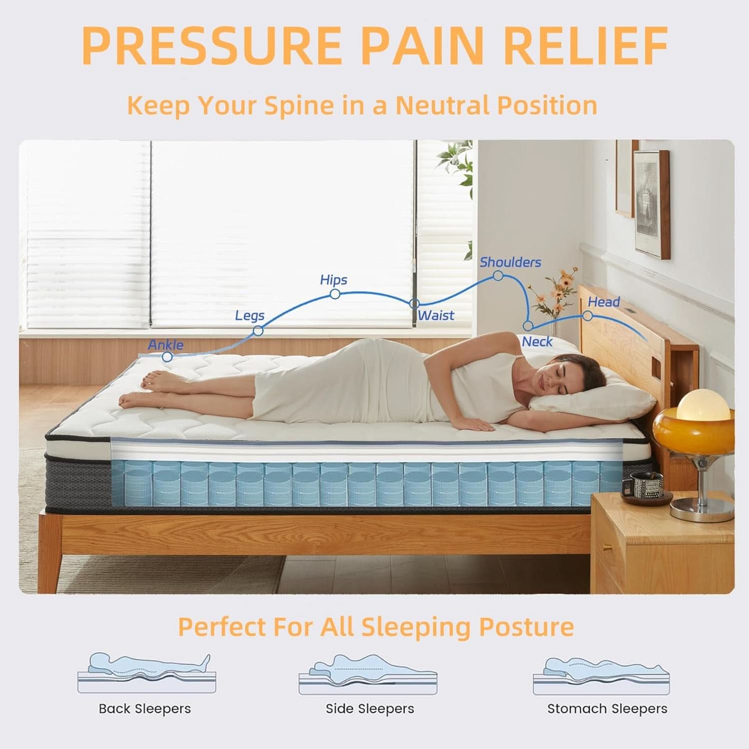Full Size 12Inch Memory Foam Hybrid Pocket Coil Mattress