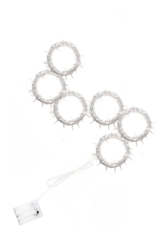 96 LED 6 Strand Curtain Light (Warm White) - Battery Operated