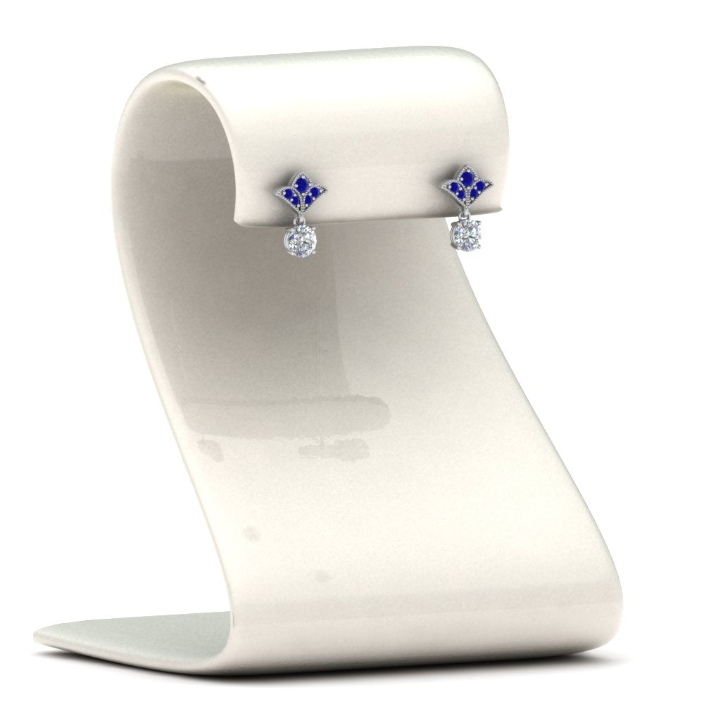 Art Deco Inspired Round Drop Earring Half Carat