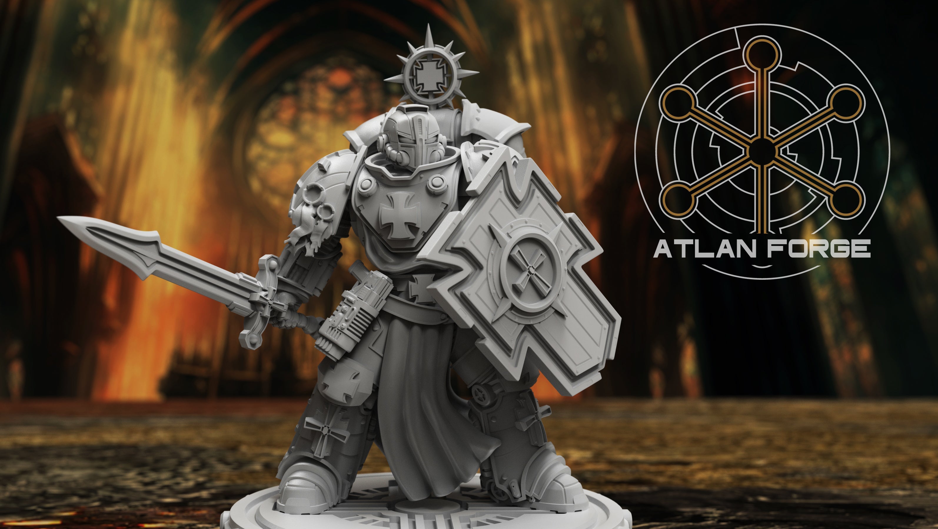Templar Veterans by Atlan Forge – 3-Man Modular Resin Printed Grimdark Squad (28/32mm)