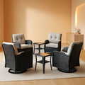 Outdoor Swivel Glider Rocker Chairs Set Of 4 Beige Cushions