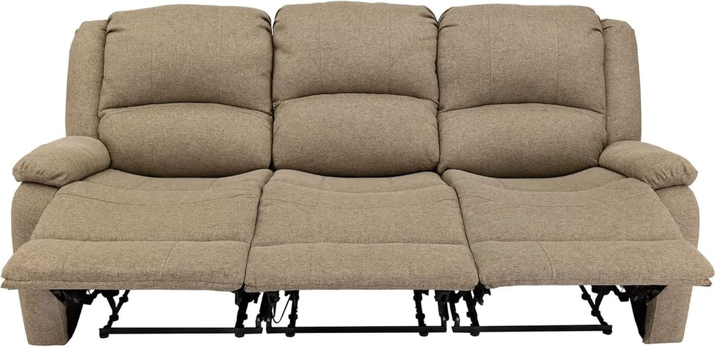 Charles 80In Triple Recliner RV Sofa Oatmeal Zero Wall