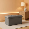 Storage Ottoman Bench 30 Inch Gray Removable Divider