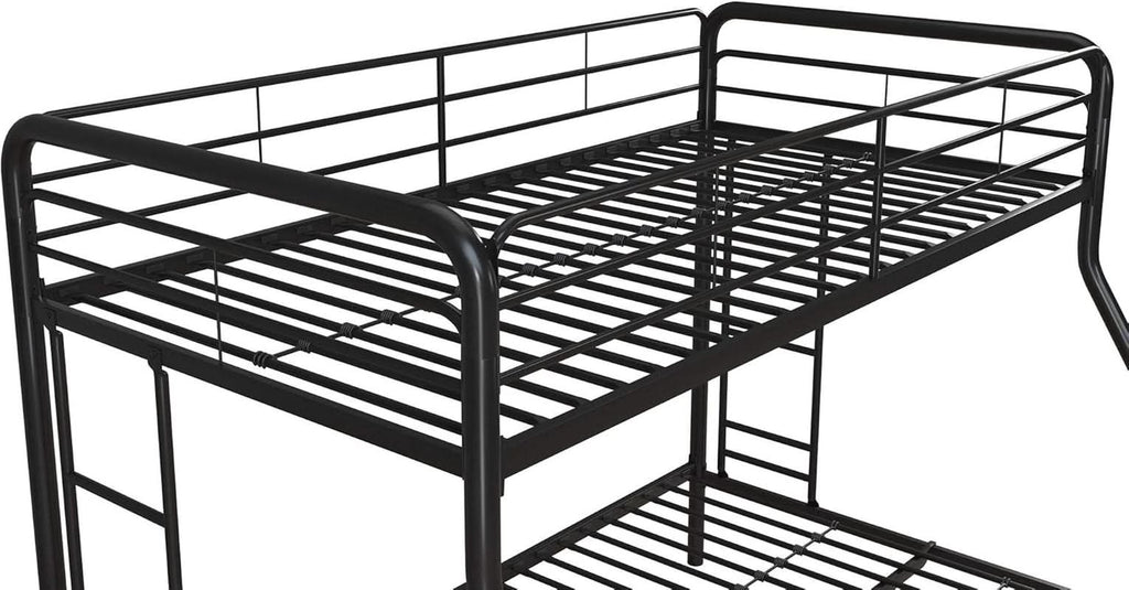 Dusty Metal Bunk Bed Frame Twin Over Full Black Finish