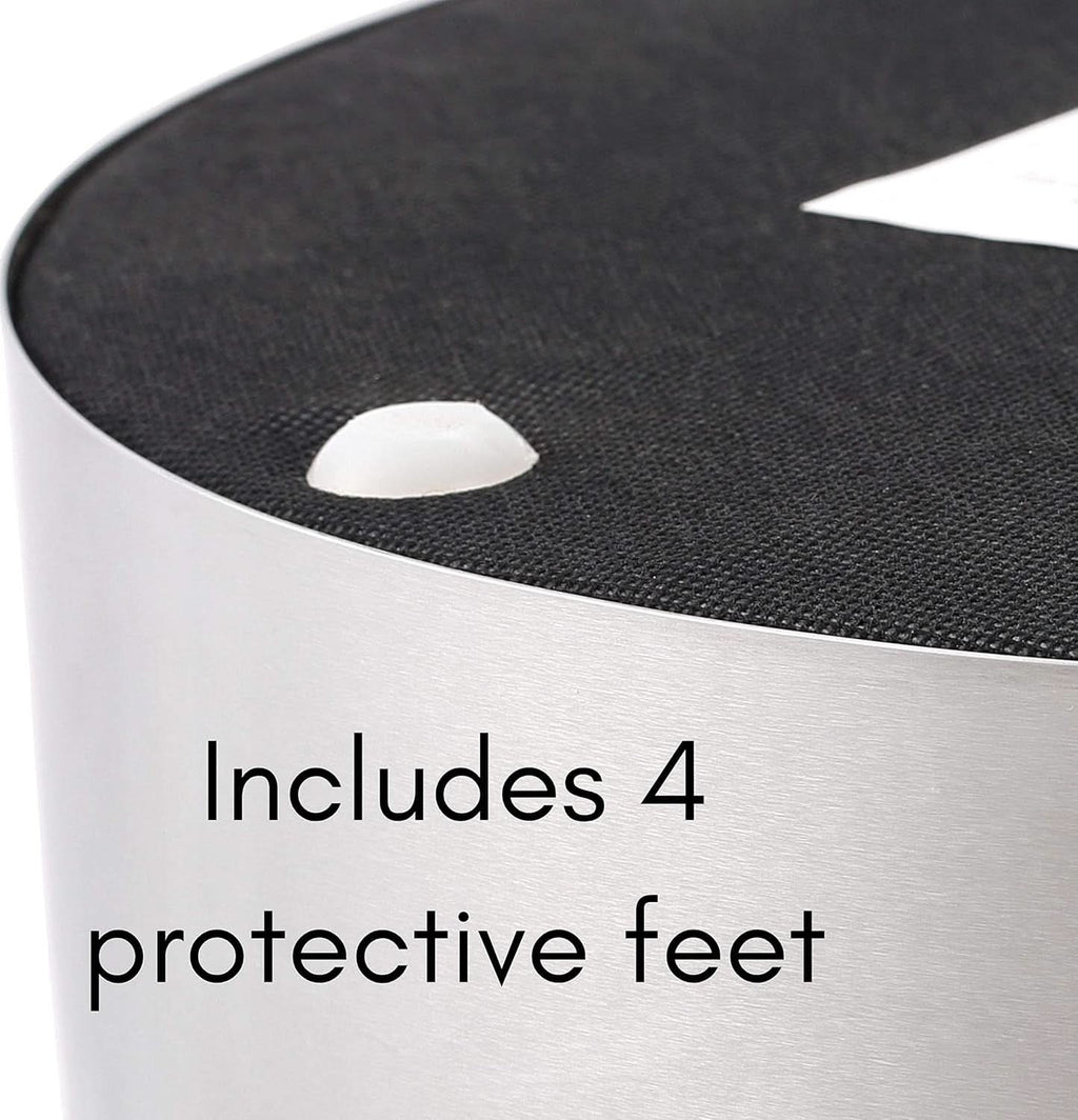 Sleek Round Ottoman Foot Stool Blue Memory Foam Padding