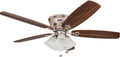 52 Inch Brushed Nickel LED Five Blade Ceiling Fan Light