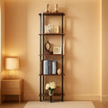 65 Inch Rustic Corner Shelf Stand 5 Tier Bookshelf