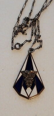 Vintage 1931 U.S. Naval Academy Sterling Pendant – Battleship Enamel Necklace