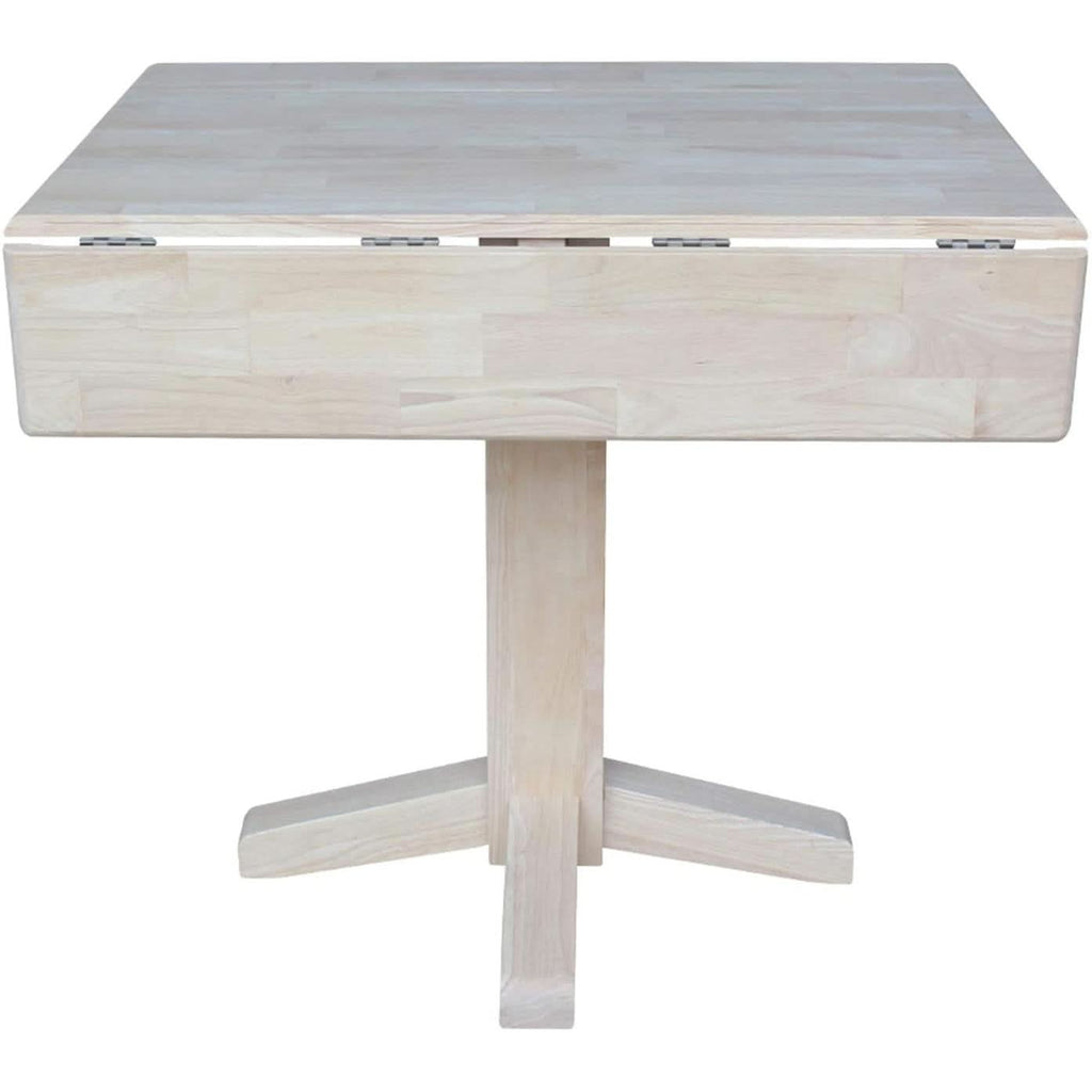 Square Dual Drop Leaf Dining Table With Butcher Block Top