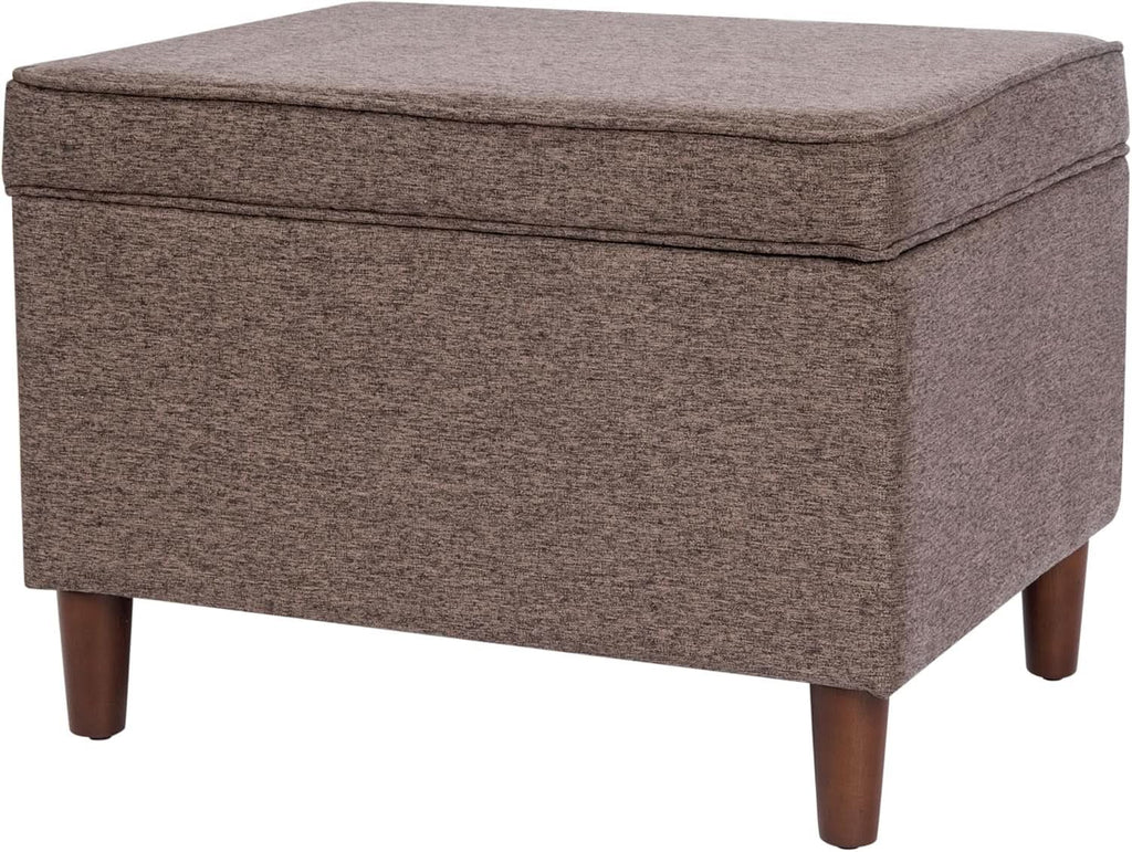 Chocolate Brown Contemporary Storage Ottoman With Lid