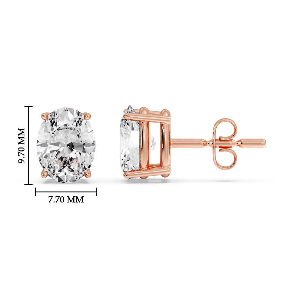 Stud Earring Basket Oval Shaped