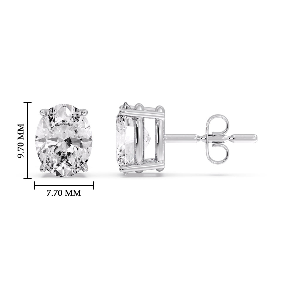 Stud Earring Basket Oval Shaped
