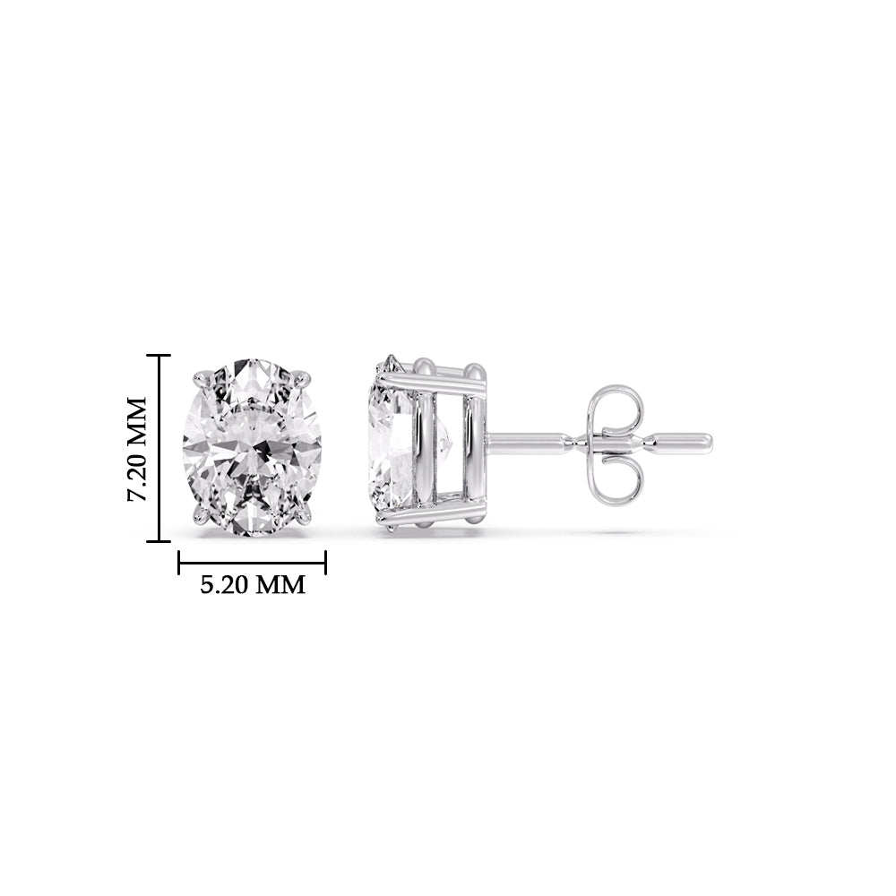 Stud Earring Basket Oval Shaped