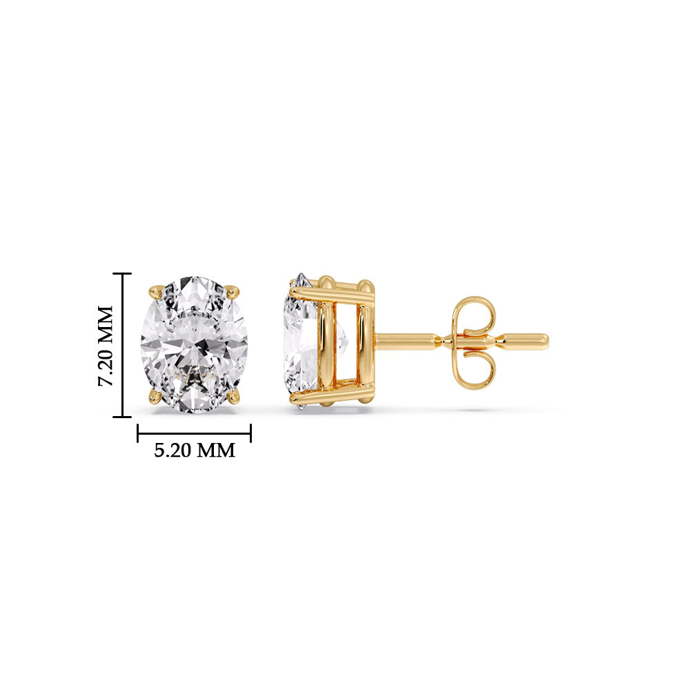 Stud Earring Basket Oval Shaped