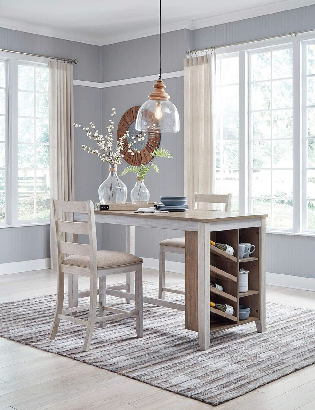 Skempton 36 Counter Height Dining Table With Wine Rack