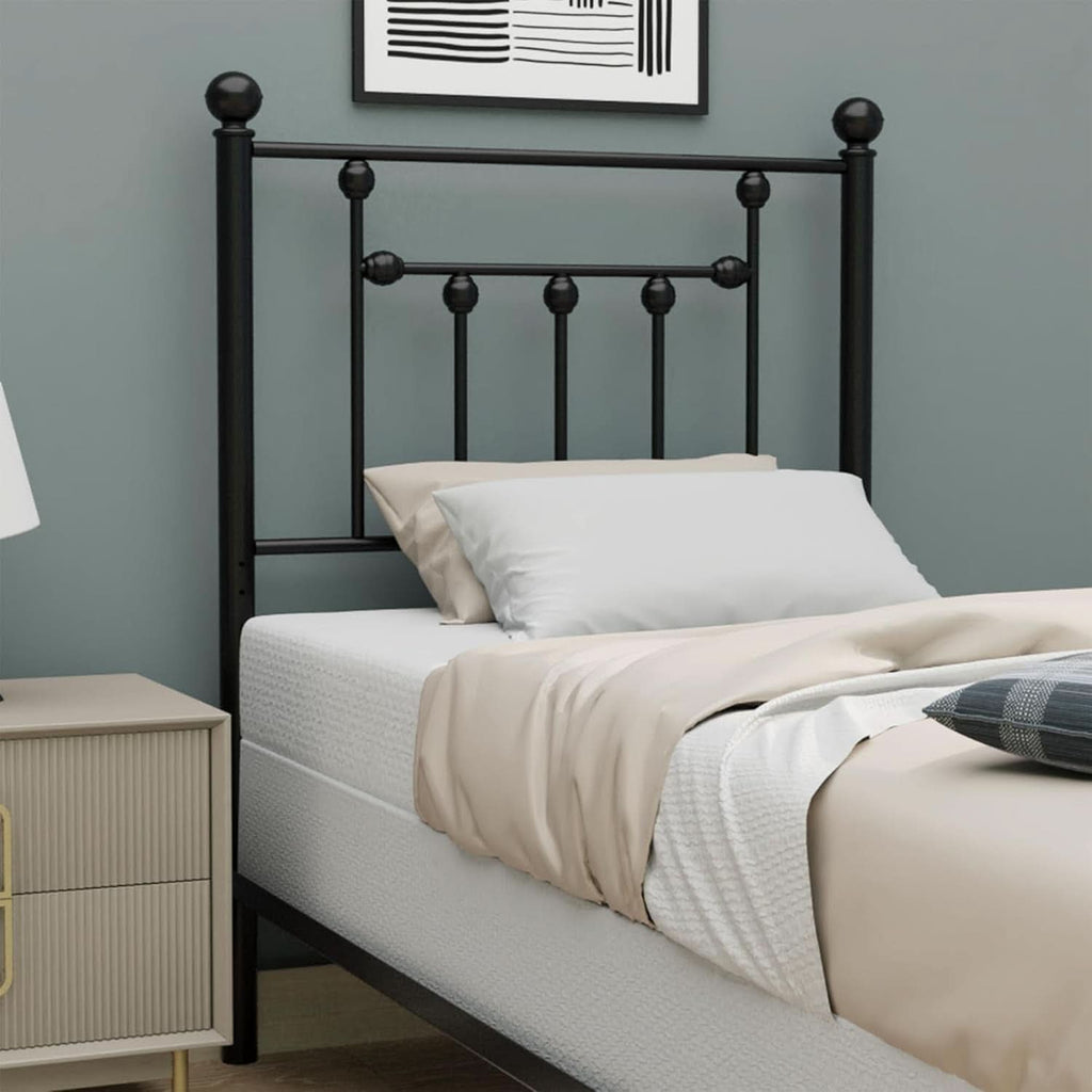 Victorian Twin Size Metal Bed Frame with Adjustable Headboard