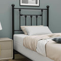Victorian Twin Size Metal Bed Frame with Adjustable Headboard