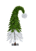 7' GREEN+WHITE TREE, 1275 TIPS, METAL STAND, DIA 42"