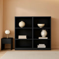 Black Universal Small 2 Shelf Bookcase Set For Home Office