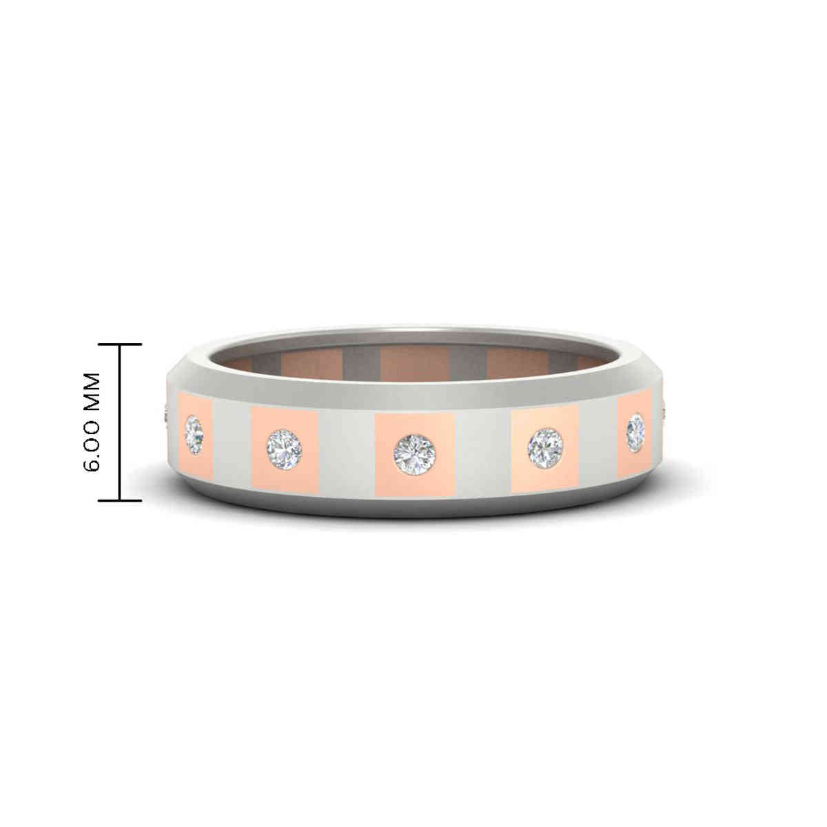 Bezel Round Mens Wedding Ring