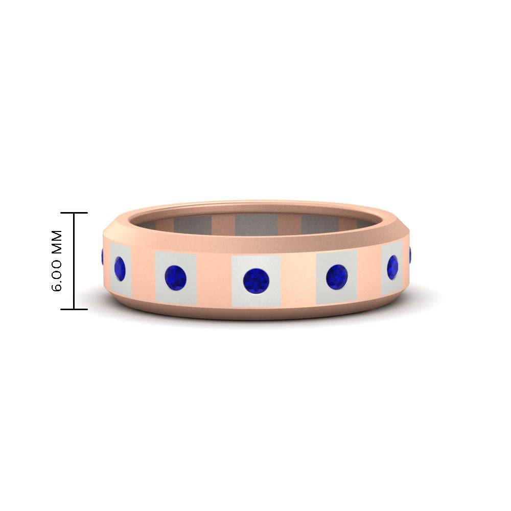 Bezel Round Mens Wedding Ring