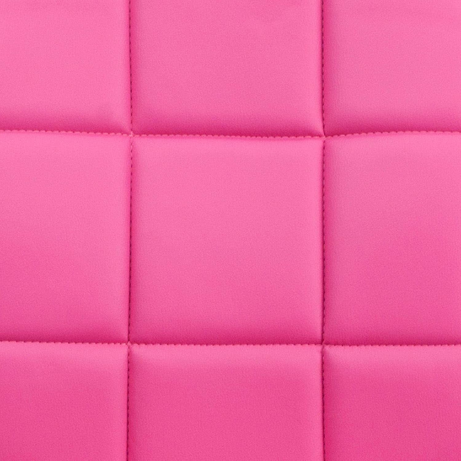 Clayton Pink Quilted Vinyl Mid-Back Swivel Office Chair