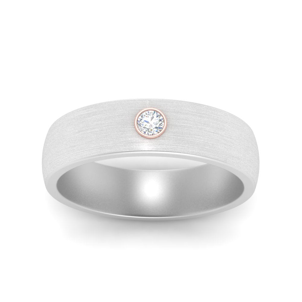 Brushed Mens Solitaire Promise Band