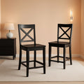 24 Inch X Back Bar Stool Set With Contoured Seat Ergonomic