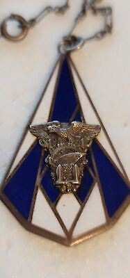Vintage 1931 U.S. Naval Academy Sterling Pendant – Battleship Enamel Necklace