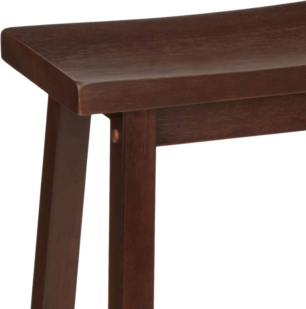 Walnut Saddle Seat Counter Stool 24 Inch Set Of 2 Stools