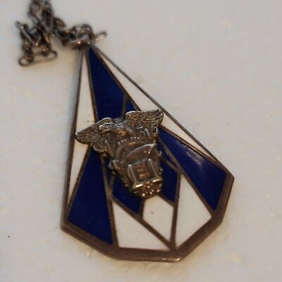 Vintage 1931 U.S. Naval Academy Sterling Pendant – Battleship Enamel Necklace
