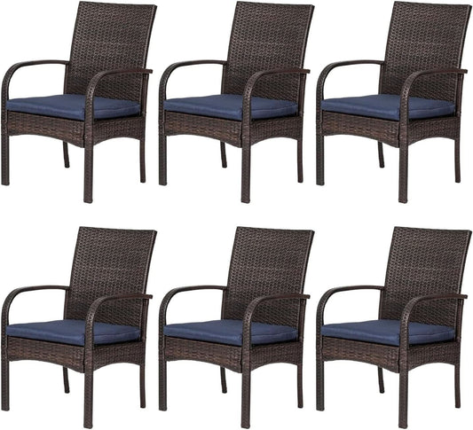 Outdoor Wicker Chair Set with Cushions for Patios