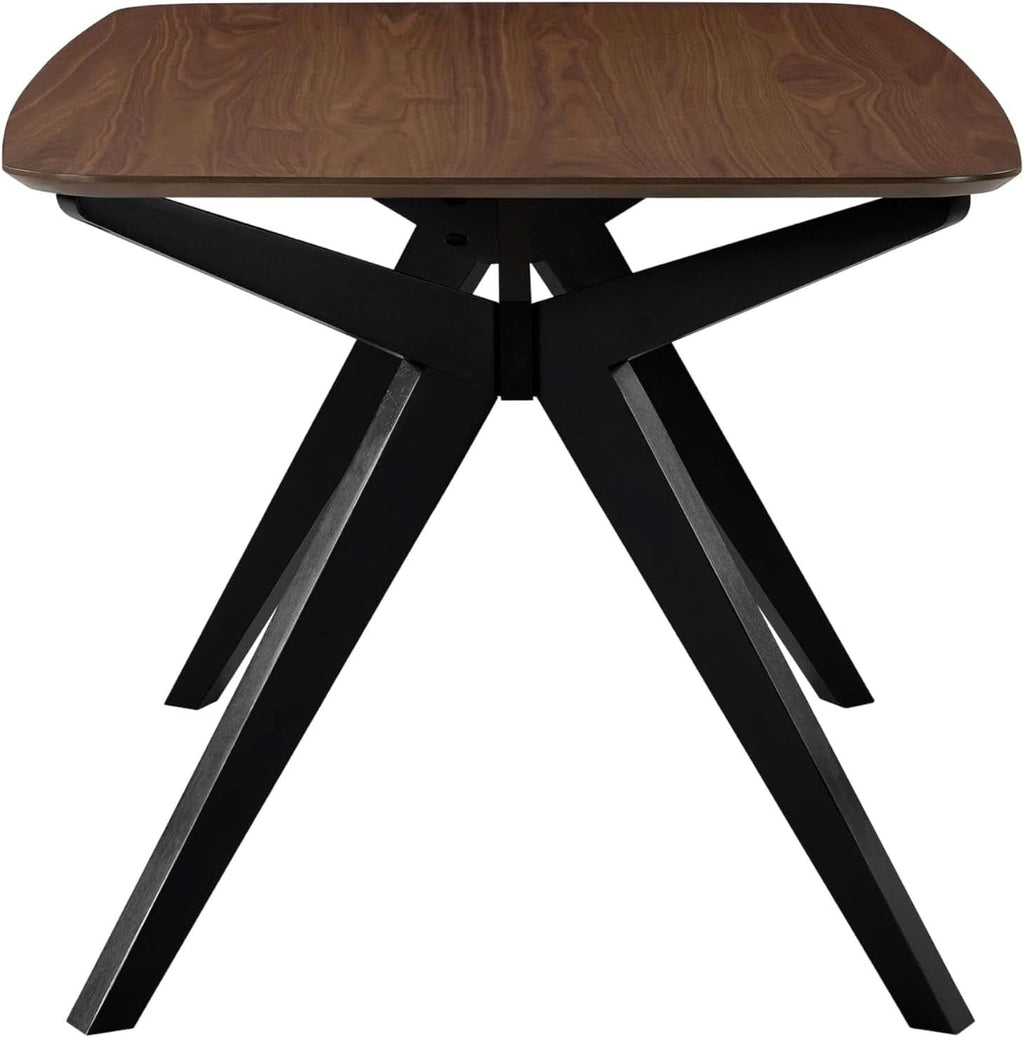 Arley Modern Dining Table For 4 Walnut Brown Solid Wood