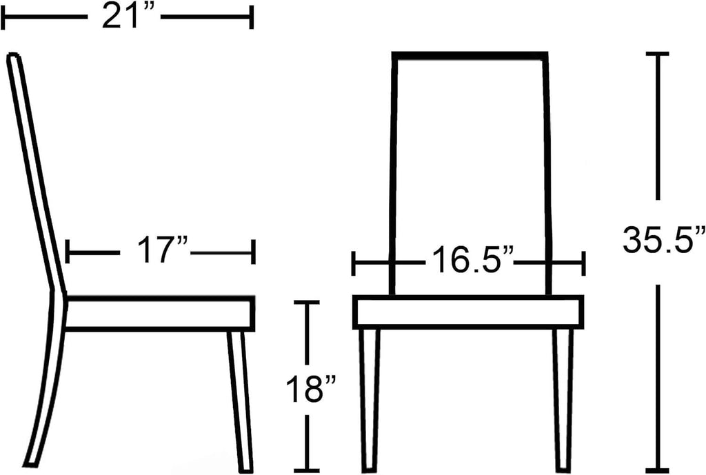 Parson Chair Set of 2 Leatherette Padded Solid Wood