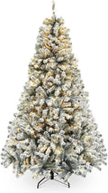 6.5ft Pre-Lit Snow Flock Christmas Tree, Warm White