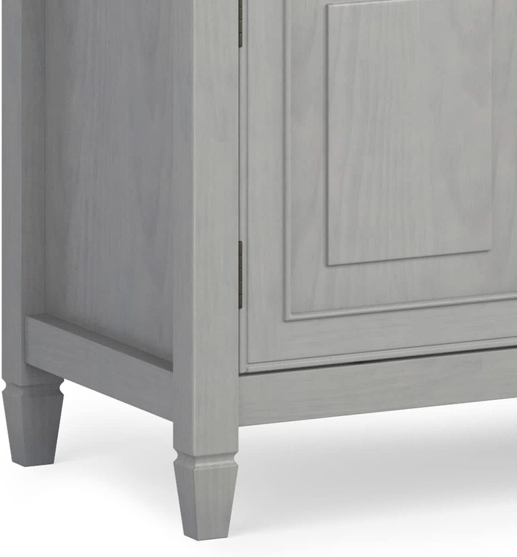 72 Inch Solid Wood TV Stand Fog Grey Up To 80 Inches