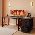 L Shaped Desk With USB Ports And 4 Drawers 53 Inch
