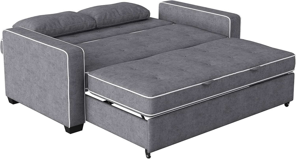 Ainsley Loveseat With Pull Out Sleeper Microfiber Charcoal
