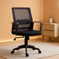 Black Ergonomic Mid Back Mesh Office Chair With Lumbar