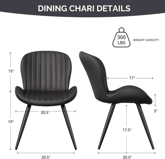Dining Chairs Set Of 6 Modern Upholstered Black 19 Inch