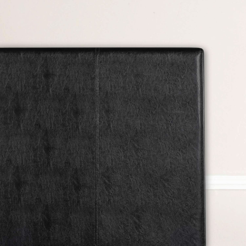 Queen Faux Leather Platform Bed Frame With Wood Slats