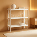 3 Tier White Bookshelf Open Shelving Unit For Home Office